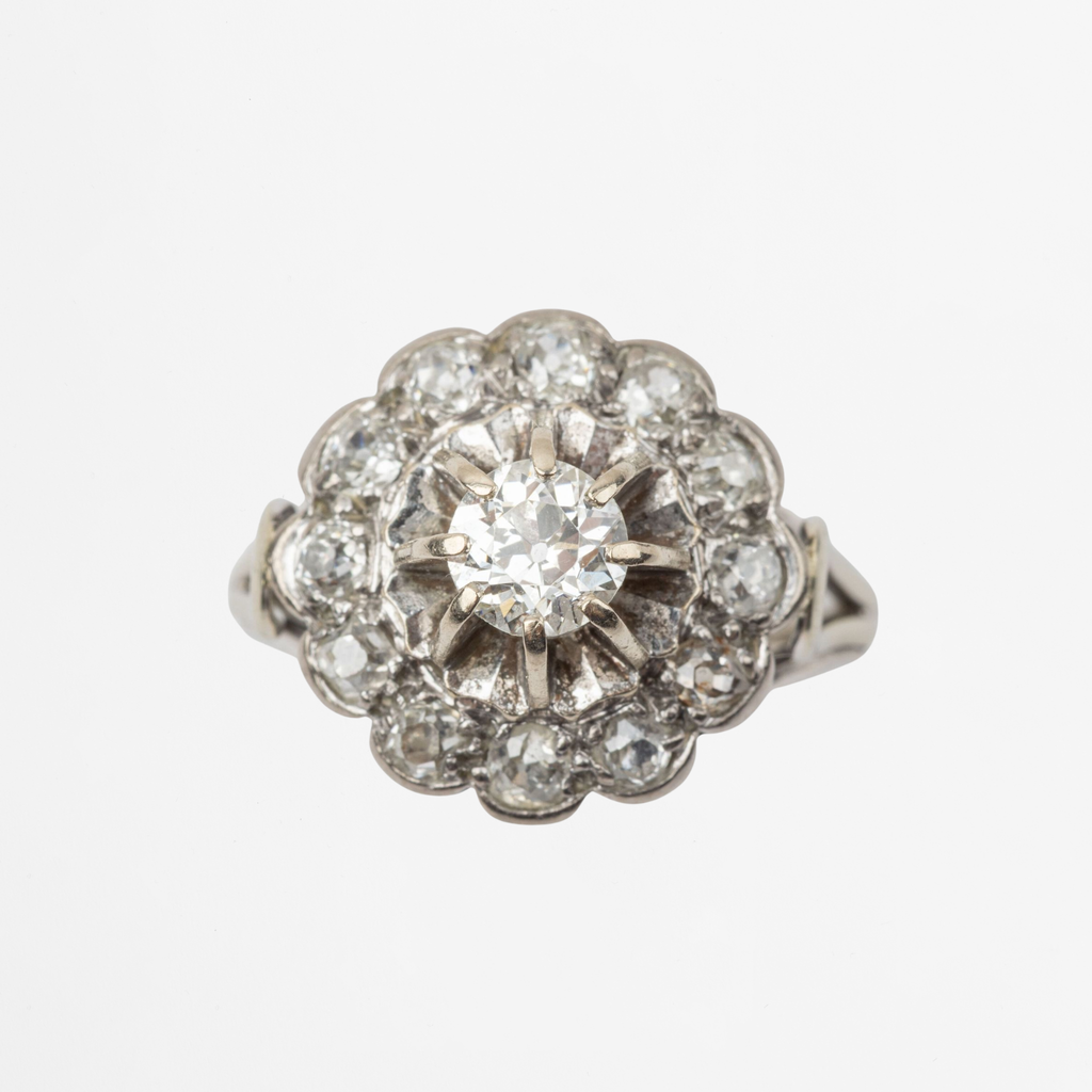 "Fleur" Bague Marguerite en or blanc et diamants