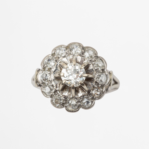 "Fleur" Bague Marguerite en or blanc et diamants
