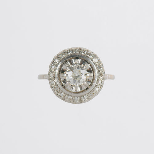 "Hortense" Bague Cible Art déco diamants