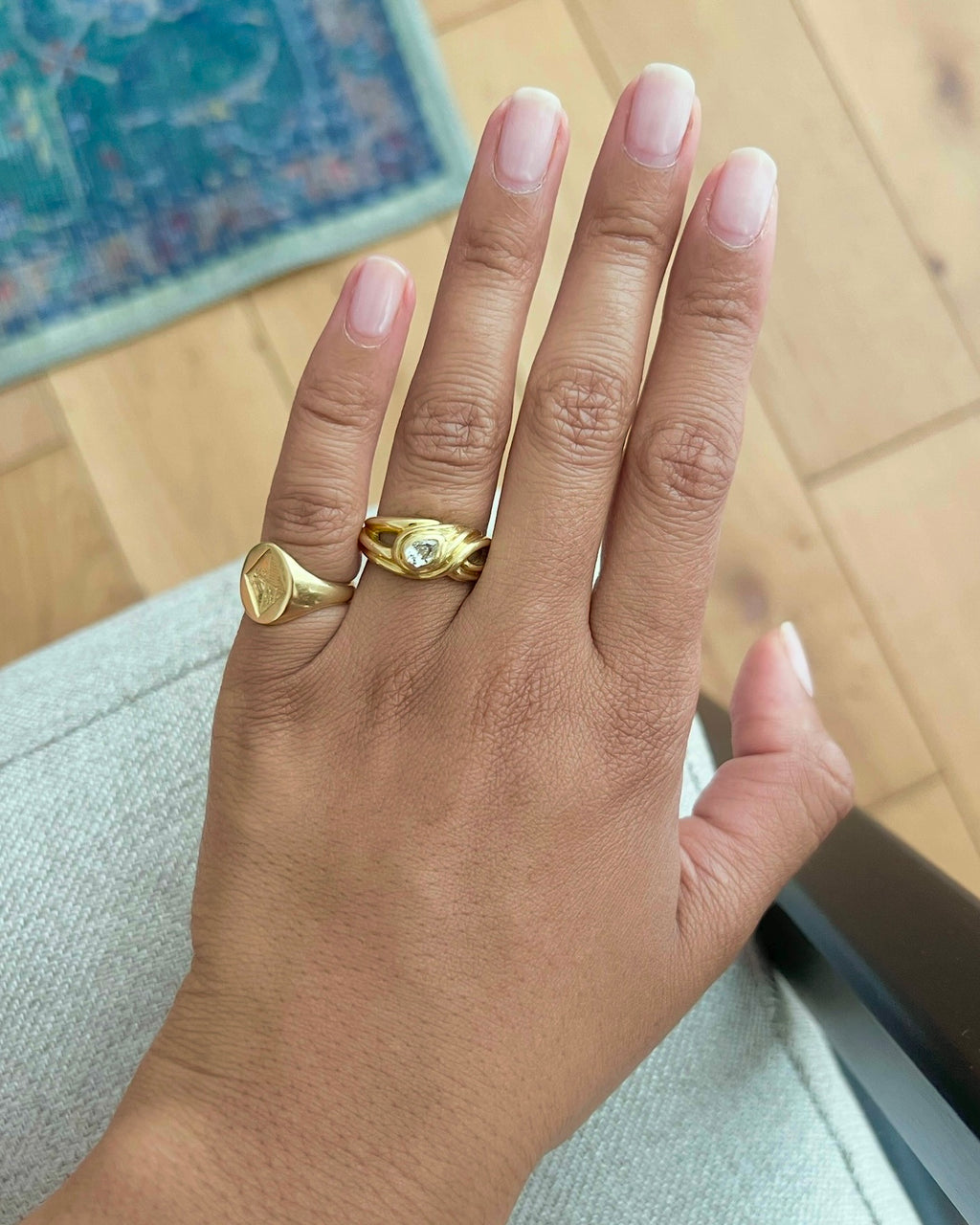 Bague en or jaune et diamant