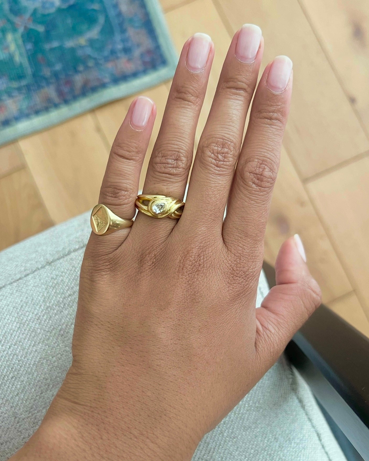 Bague en or jaune et diamant
