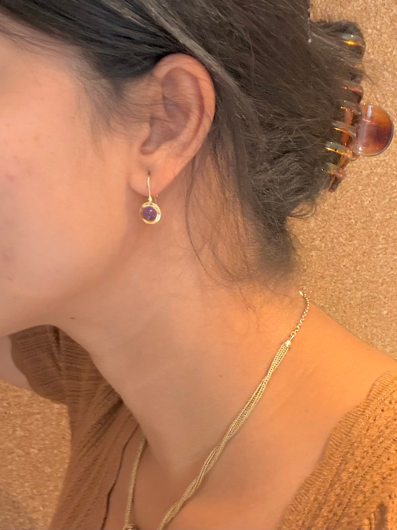 Boucles d’oreilles améthyste