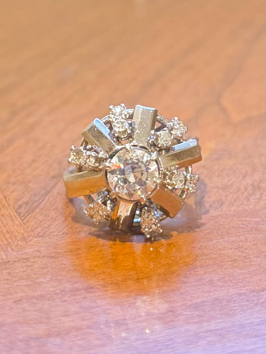 "Sidonie" Bague Art déco en platine et diamants