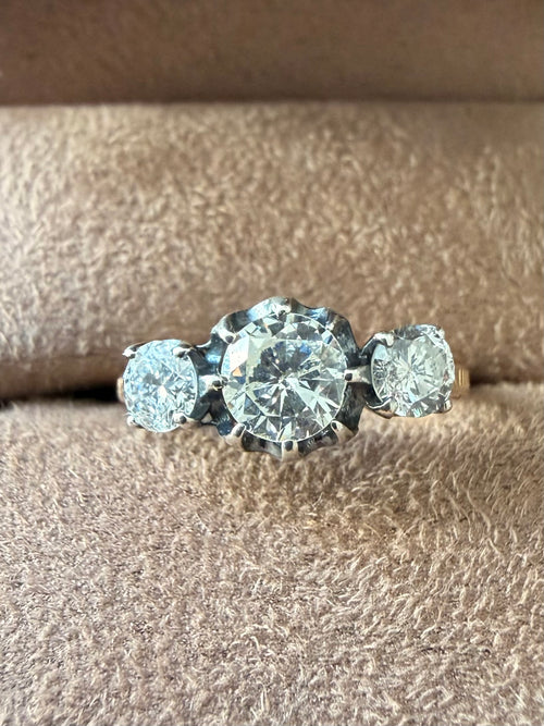 « Lucie » Bague trilogie or et diamants 1.20 carats