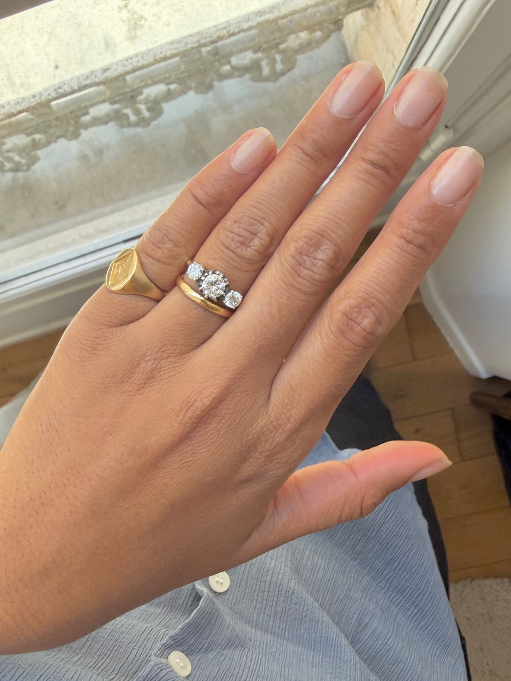 « Lucie » Bague trilogie or et diamants 1.20 carats