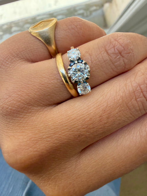 « Lucie » Bague trilogie or et diamants 1.20 carats