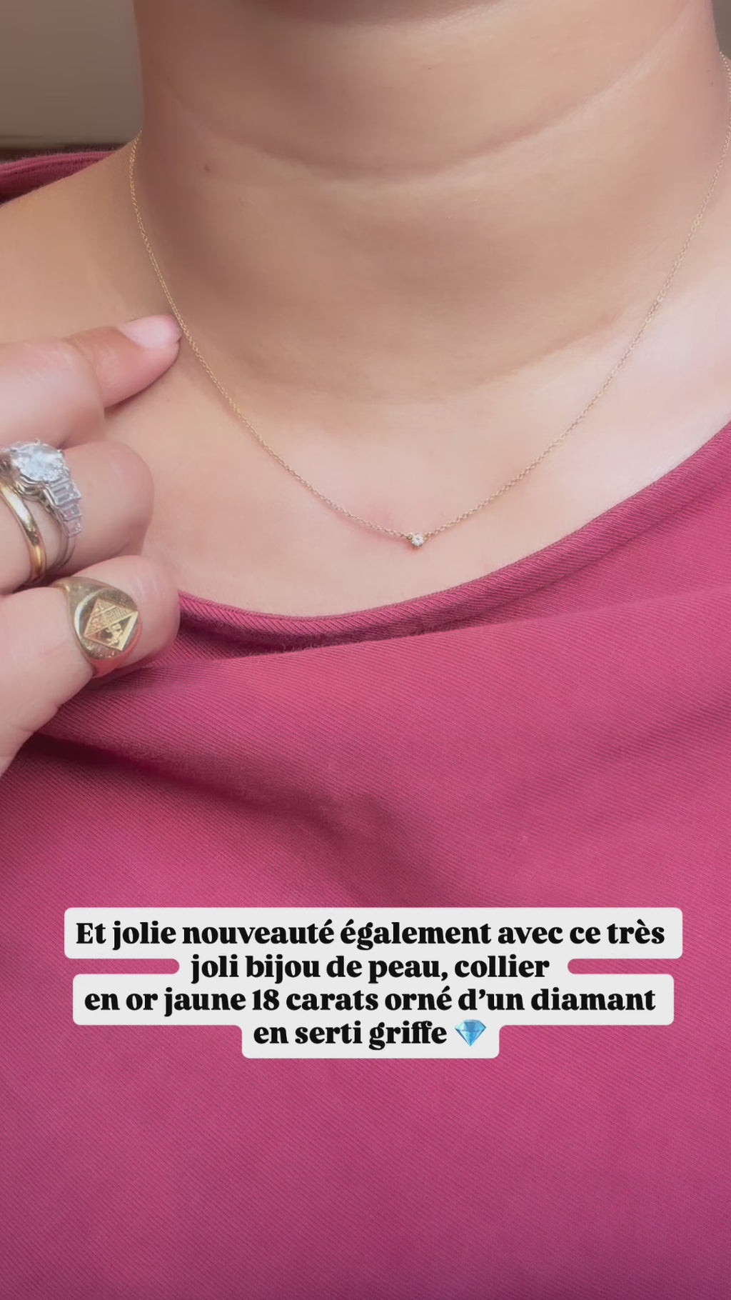 Collier en or jaune et diamant